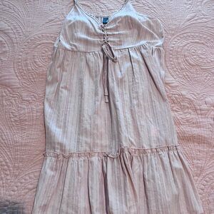 Pink Striped Sleeveless Dress